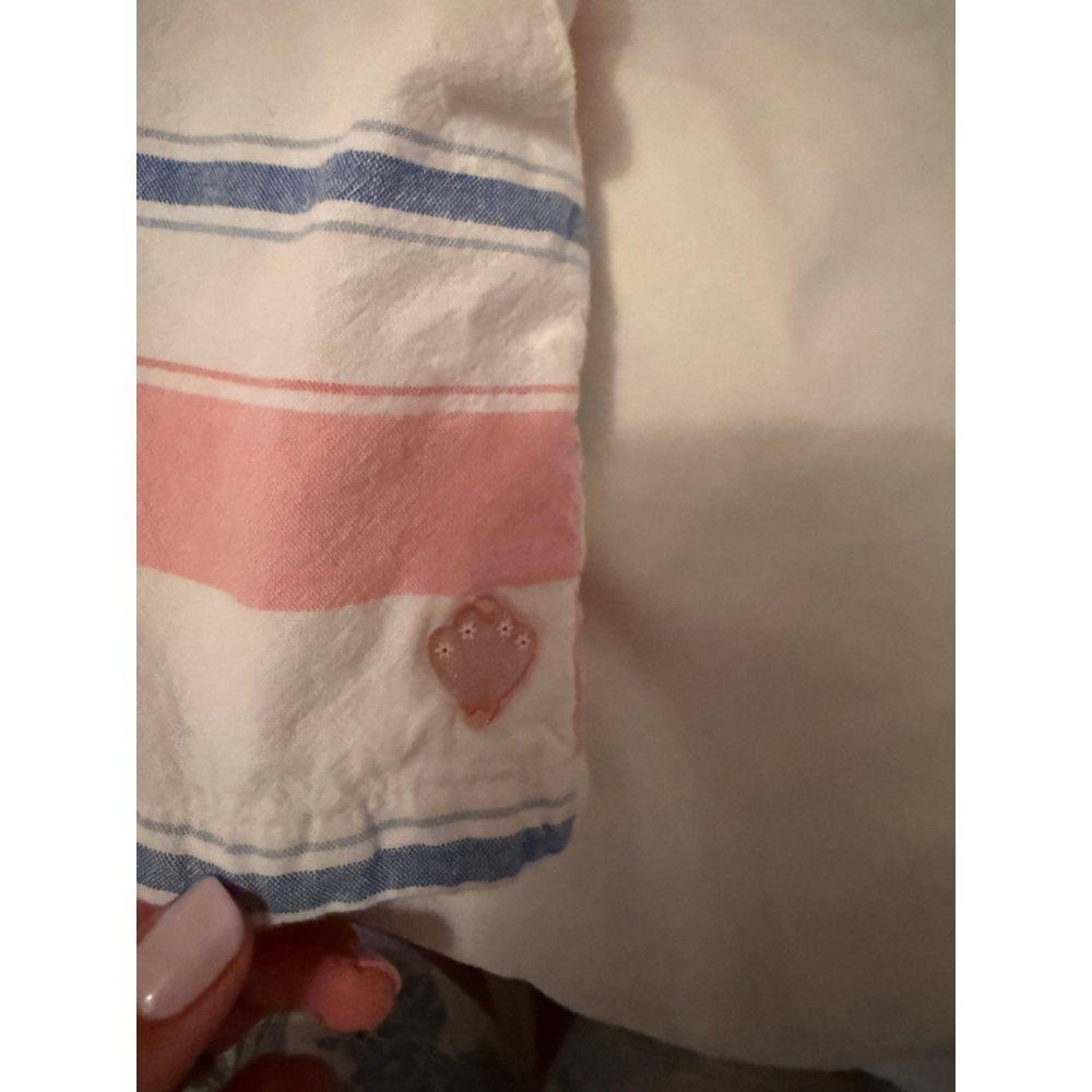 Girls Sergent Major Romper Size 3ANS White Pink Blue Striped - Picture 2 of 9